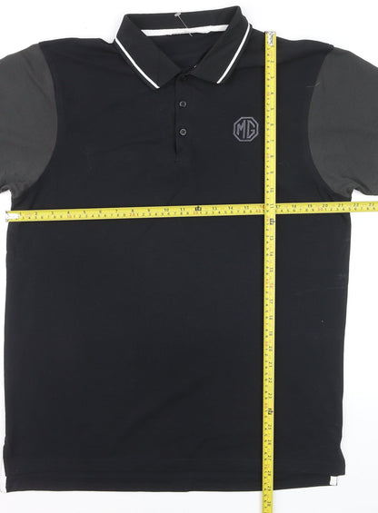 Kustom Kit Men’s Black XL Polo Shirt MG Logo Short Sleeve Cotton