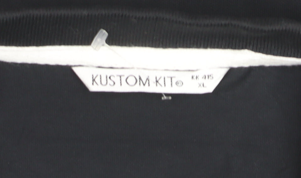 Kustom Kit Men’s Black XL Polo Shirt MG Logo Short Sleeve Cotton