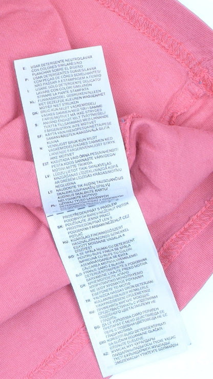 Adidas Womens Pink Basic T-Shirt M Short Sleeve Crew Neck