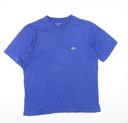Lacoste Men's Blue Regular Fit Cotton T-Shirt Size L