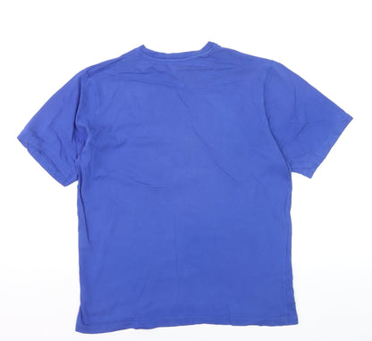 Lacoste Men's Blue Regular Fit Cotton T-Shirt Size L