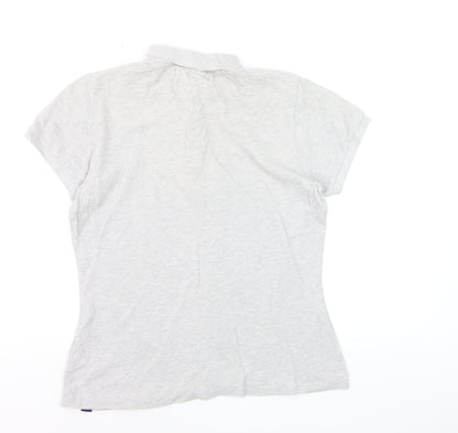 Superdry Grey Short Sleeve Slim Fit Polo Shirt Size L