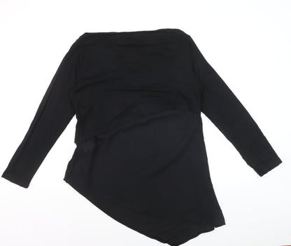 Heine Women’s Black Asymmetrical Long Sleeve Tunic Blouse Size 12
