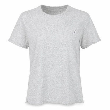 AllSaints Women's Grey Cotton Basic Crew Neck T-Shirt Size S