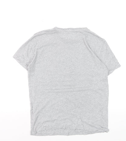 AllSaints Women's Grey Cotton Basic Crew Neck T-Shirt Size S