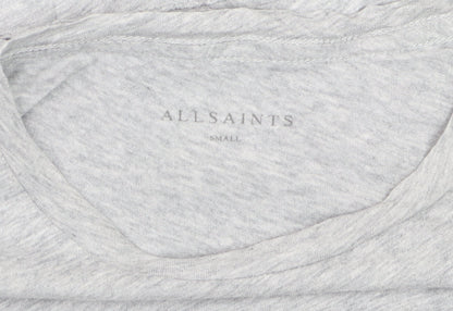 AllSaints Women's Grey Cotton Basic Crew Neck T-Shirt Size S
