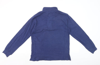 BAM Women's Navy 1/2 Zip Pullover Sweatshirt Size 10 Organic Cotton Blend