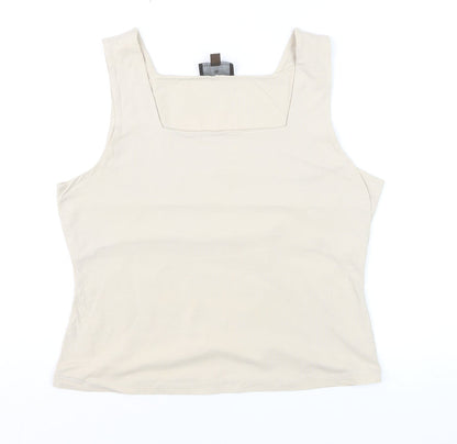 Fenn Wright Manson Women's Beige Cotton Elastane Tank Top Size 16