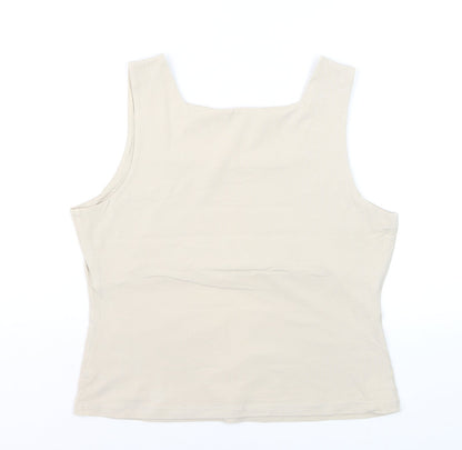 Fenn Wright Manson Women's Beige Cotton Elastane Tank Top Size 16
