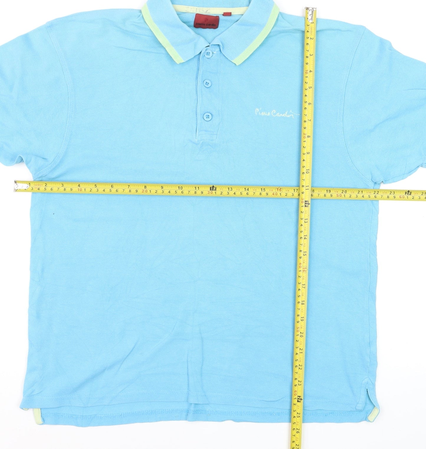 Pierre Cardin Men's Blue Cotton Polo Shirt Size M Classic Fit