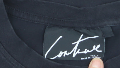 Couture Men's Black Logo Graphic T-Shirt Size L