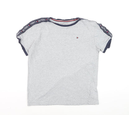 Tommy Hilfiger Men's Grey Medium Crew Neck Logo T-Shirt