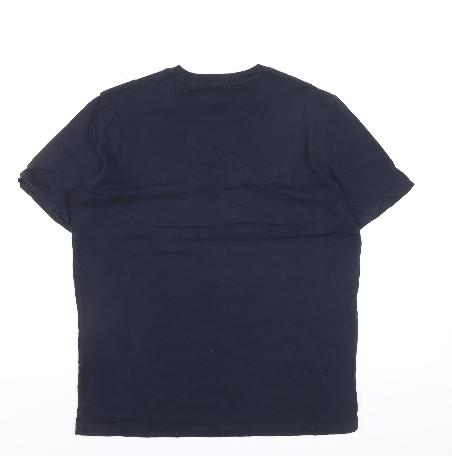 Armani Exchange Men’s Blue Slim Fit Logo Crew Neck T-Shirt Size S