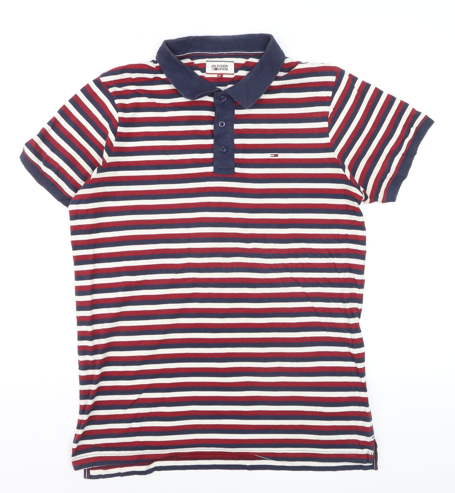 Hilfiger Denim Men's Multicoloured Striped Polo Shirt XL