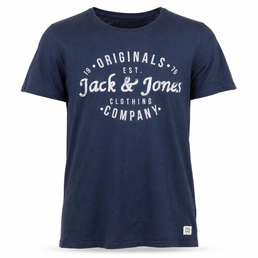 Jack & Jones Men's Blue Graphic Print T-Shirt Size L