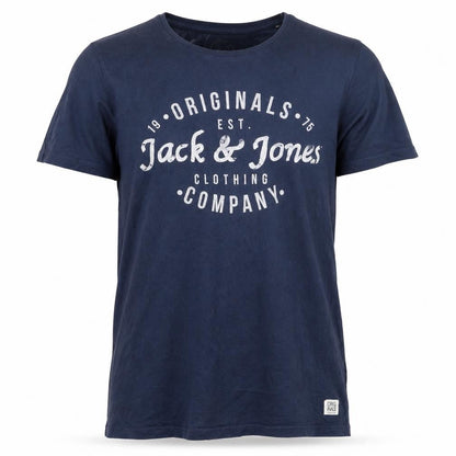 Jack & Jones Men's Blue Graphic Print T-Shirt Size L