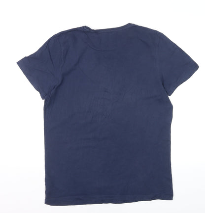 Jack & Jones Men's Blue Graphic Print T-Shirt Size L