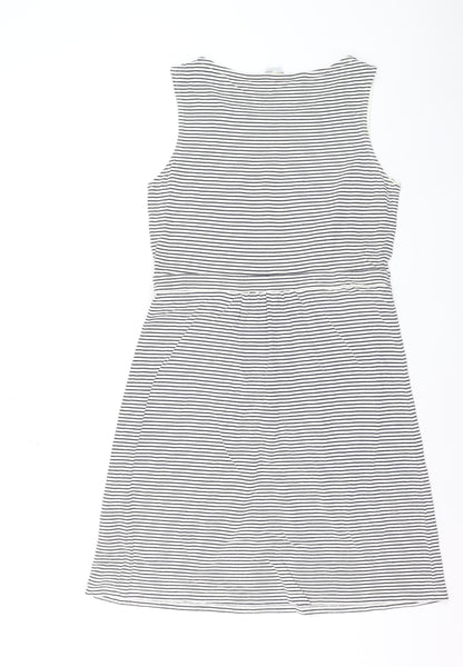 Boden Women Blue Striped A-Line Sleeveless Jersey Dress Size 16