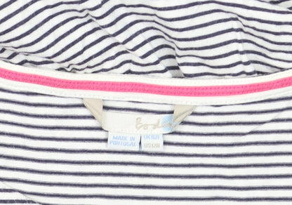 Boden Women Blue Striped A-Line Sleeveless Jersey Dress Size 16