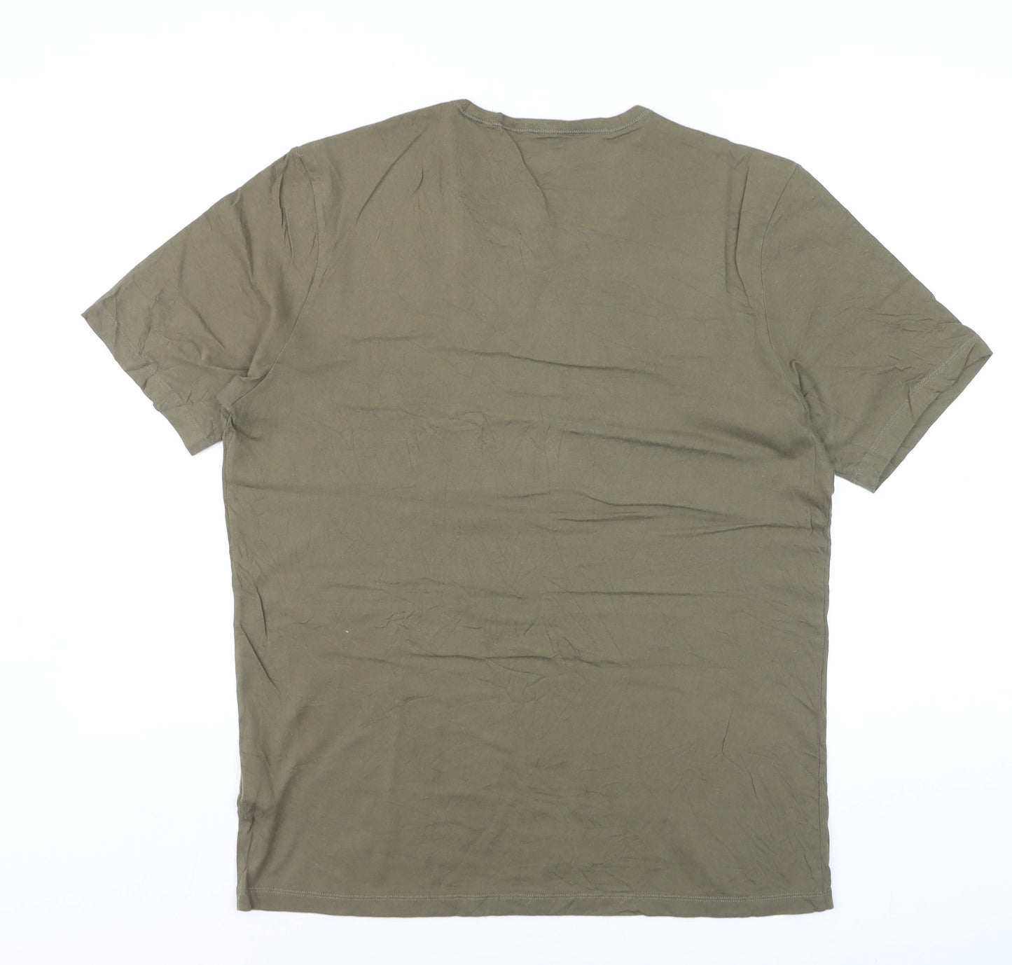 BOSS Men's Green XL Regular Fit Cotton Crew Neck T-Shirt