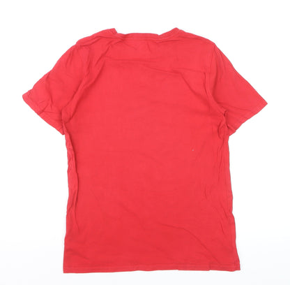Champion Boys Red Graphic Logo T-Shirt Size 12-13 Years Short Sleeve Cotton