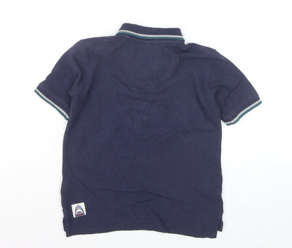 FatFace Boys Navy Blue Polo Shirt Size 4-5 Years Cotton Casual Top