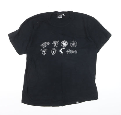 Game of Thrones Women's Black Cotton Short Sleeve T-Shirt Size S