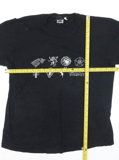 Game of Thrones Women's Black Cotton Short Sleeve T-Shirt Size S