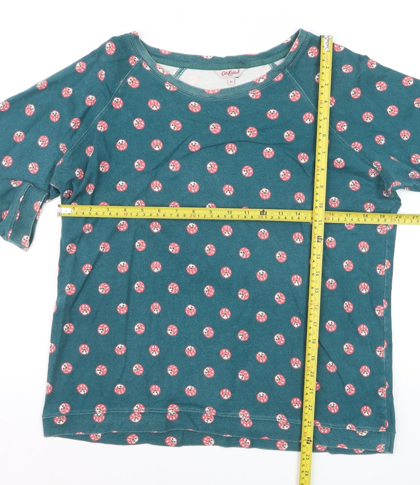 Cath Kidston Women's Blue Floral Long Sleeve Cotton T-Shirt Size M