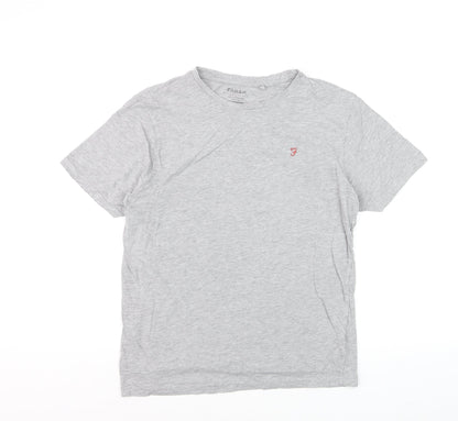 Farah Men's Grey Cotton Jersey Crew Neck Short Sleeve T-Shirt M