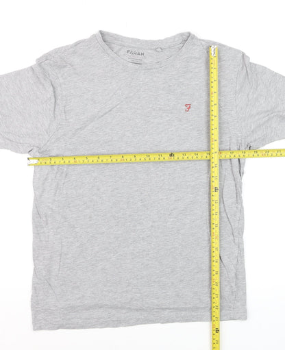 Farah Men's Grey Cotton Jersey Crew Neck Short Sleeve T-Shirt M