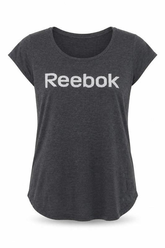 Reebok Womens Grey Short Sleeve Crew Neck T-Shirt Size L