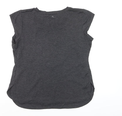 Reebok Womens Grey Short Sleeve Crew Neck T-Shirt Size L