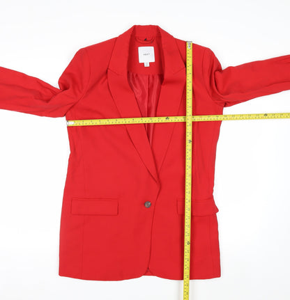 Next Women Red Single-Breasted Blazer UK 8 Tailored Jacket