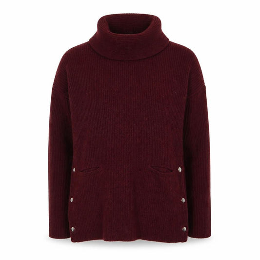 Tahari Womens Burgundy Wool Blend Roll Neck Long Sleeve Jumper M