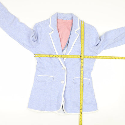 Crew Clothing Co. Women’s Blue Cotton Blazer Size 8 Classic Preppy Style