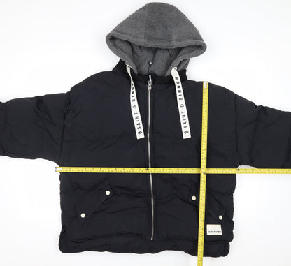 Saint & Sinner Women's Black Size 12 Puffer Hooded Jacket