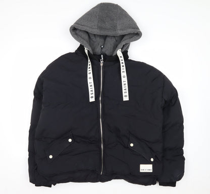 Saint & Sinner Women's Black Size 12 Puffer Hooded Jacket