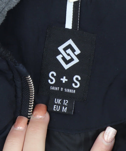 Saint & Sinner Women's Black Size 12 Puffer Hooded Jacket