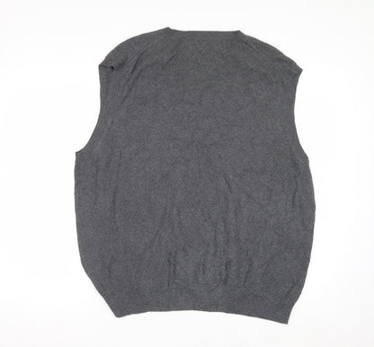 Tasso Elba Men's Grey Cotton V-Neck Sleeveless Vest XL