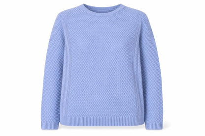 ISLE Essentials Women Blue Cable-Knit Cotton Blend Jumper Size S 10-12