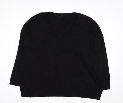 Live Unlimited London Women's Black V-Neck Pullover Jumper Size 26
