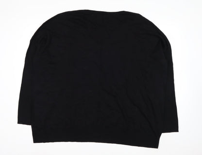 Live Unlimited London Women's Black V-Neck Pullover Jumper Size 26