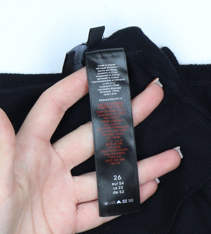 Live Unlimited London Women's Black V-Neck Pullover Jumper Size 26