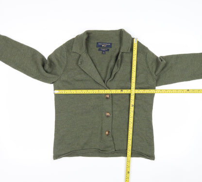 Paul Costelloe Womens Green Merino Wool Cardigan UK 12 M
