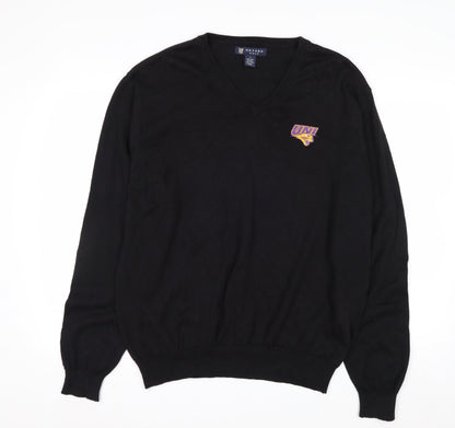 Oxford Golf Men's Black Cotton V-Neck Pullover Jumper L