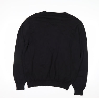 Oxford Golf Men's Black Cotton V-Neck Pullover Jumper L