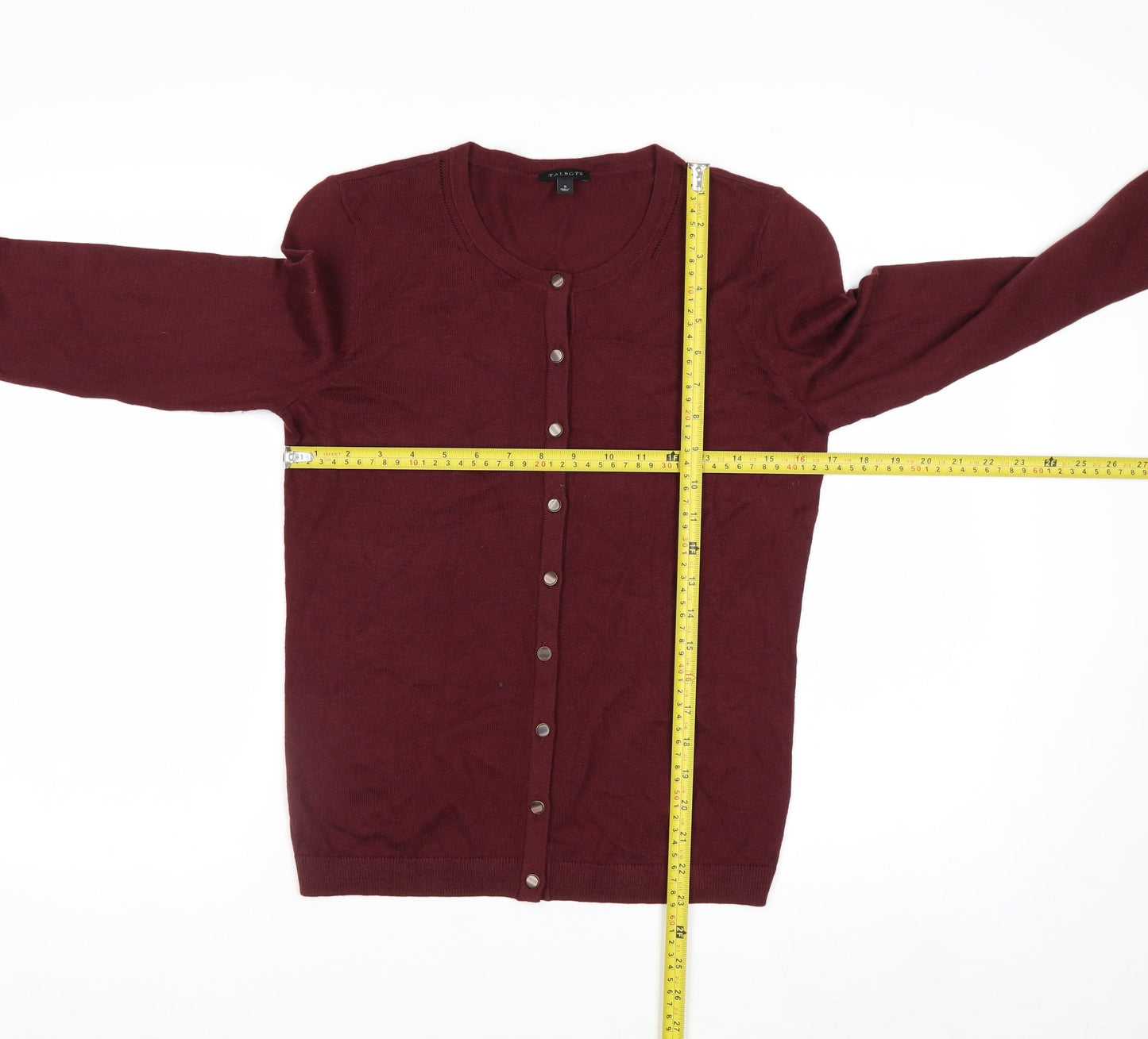Talbots Women Red Small Cotton Cashmere Cardigan Jumper