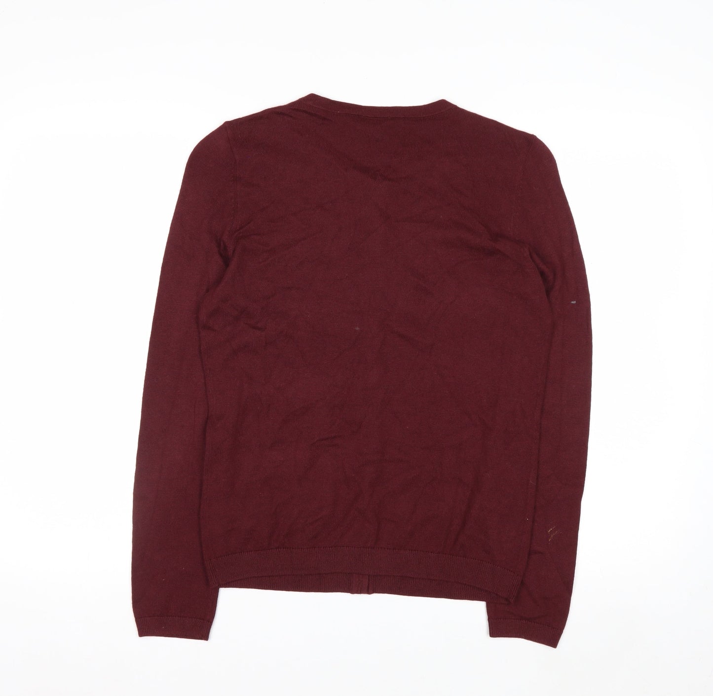 Talbots Women Red Small Cotton Cashmere Cardigan Jumper