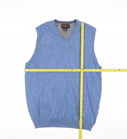 Black Brown 1826 Men's Blue V-Neck Sleeveless Knit Vest M